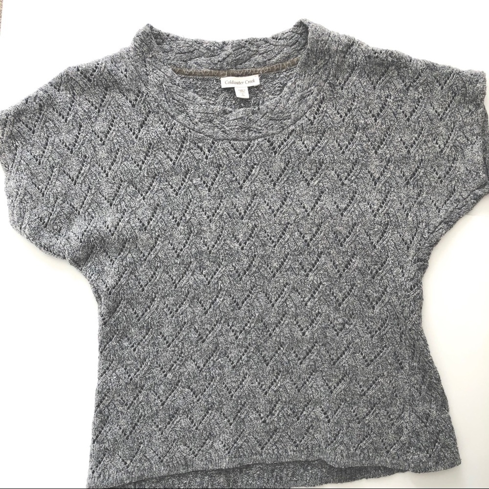 Coldwater Creek Gray Short Sleeve Sweater - Picture 2 of 3